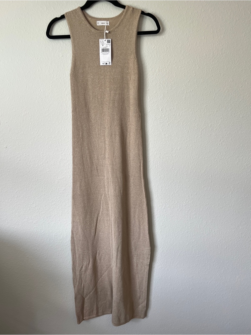 Mango Sleeveless Maxi Dress in Tan KNIT LONG DRESS 5153